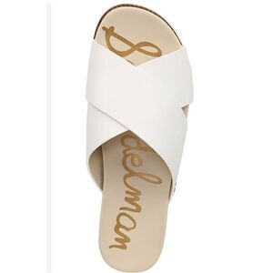 Sam Edelman Audrea White Leather Slide Wedge Sandals Women’s Size 9 M Shoes